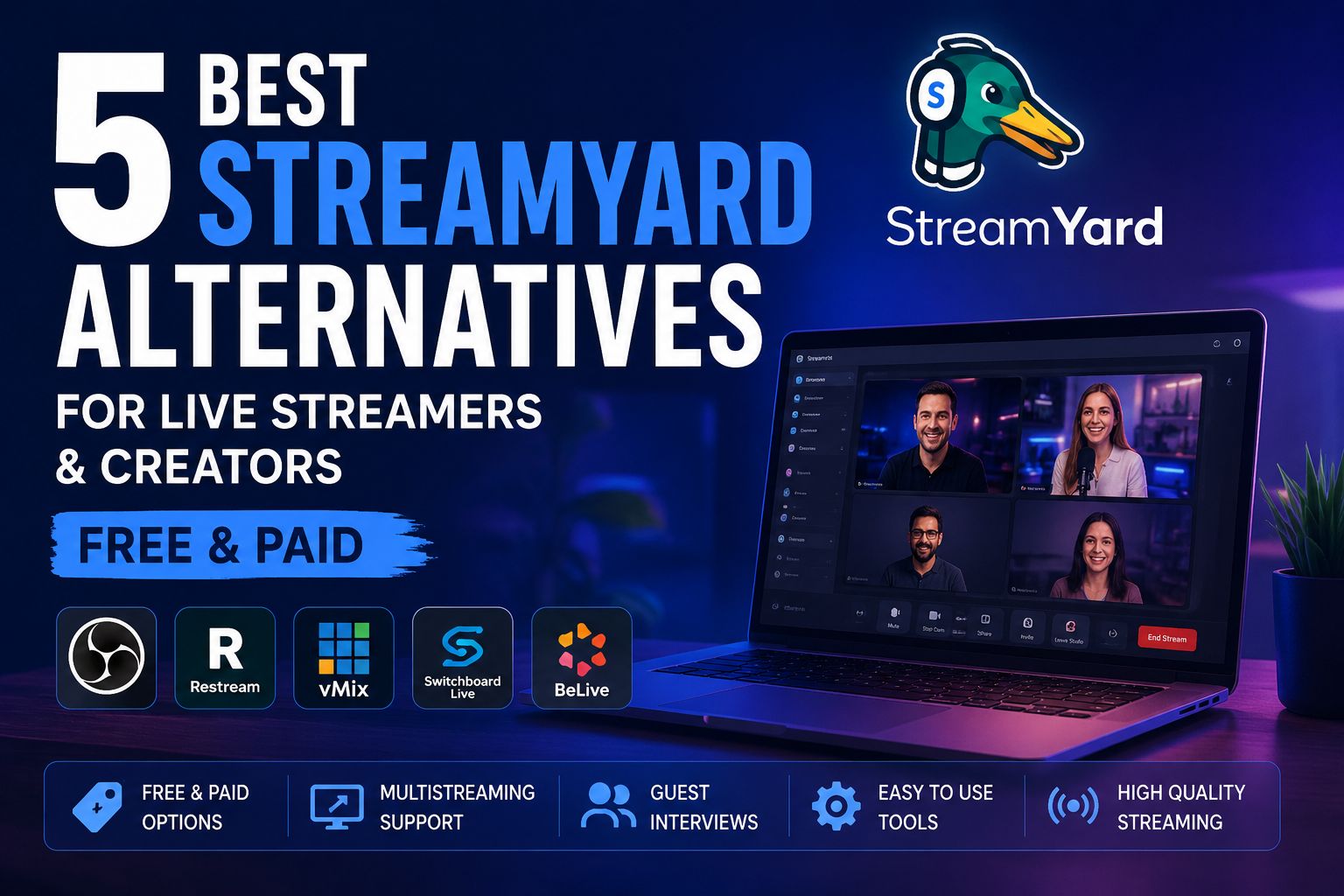 Best StreamYard Alternatives 2026