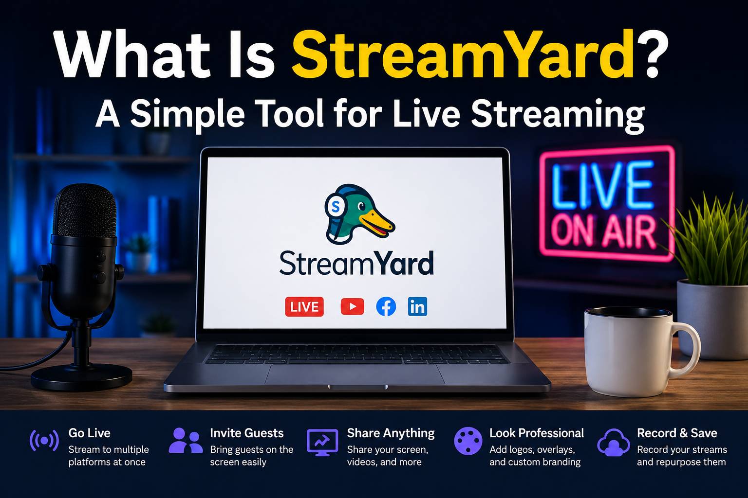 StreamYard live streaming setup